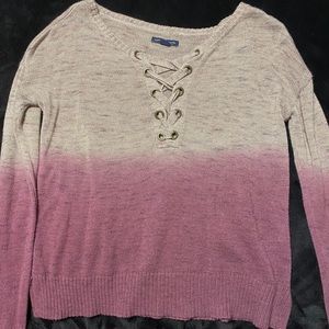 American Eagle Crossed Fade Sweater